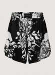 SPODENKI SATIN MANILA BLACK/WHITE FLORAL
