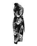 SUKIENKA MARIEL BLACK/WHITE FLOWER