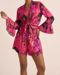 SPODENKI SATIN MANILA CORAL FLORAL
