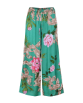 SPODNIE SATIN MANILA GREEN FLORAL 
