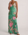 DŁUGA SUKIENKA MANILA GREEN FLORAL
