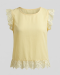 TOP BUTTER YELLOW Z KORONKĄ