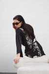 KIMONO BALI  BLACK/WHITE FLORAL