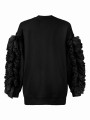OVERSIZOWA BLUZA CZARNA SWAN Z FALBANAMI MAISON AMOUR